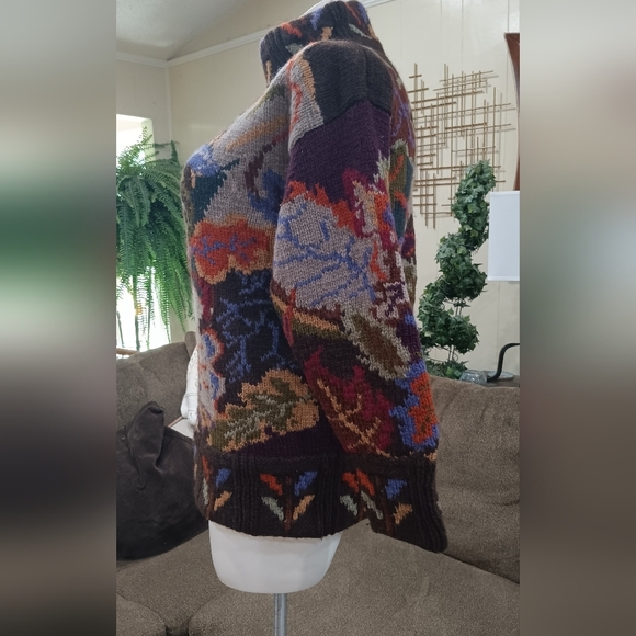 80s Sweater Wool Thick Knit Fall Winter Vintage Ski Jumper Hong Kong XL Pullover - Picture 11 of 12